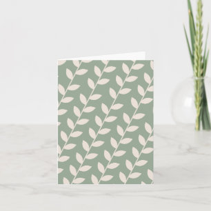 Aangepaste Sage Green 70s Retro Leaf Patroon Kaart