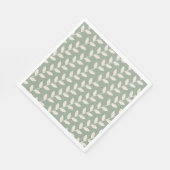 Aangepaste Sage Green 70s Retro Leaf Patroon Servet (Hoek)