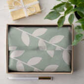 Aangepaste Sage Green 70s Retro Leaf Patroon Tissuepapier (Geschenk)