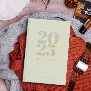 Aangepaste Sage Green Minimal 2025 Kalender Planne Planner