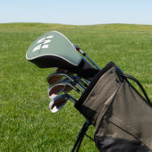 Aangepaste Sage Groen Initiaal Naam Monogram Golfheadcover (Insitu)