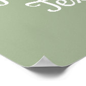 Aangepaste Sage Groene Gouden Glitter Verjaardag F Poster (Hoek)