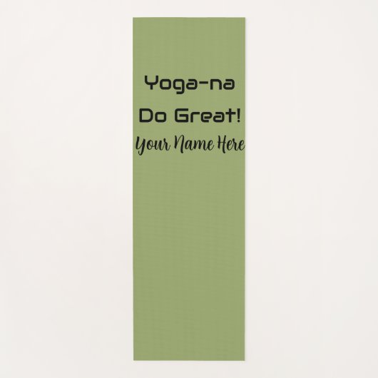 Aangepaste Sage Groene Inspirerende Citaat Workout Yogamat (Voorkant)