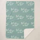 Aangepaste Sage Sherpa-deken voor echtpaar cadeau Sherpa Deken (Voorkant)