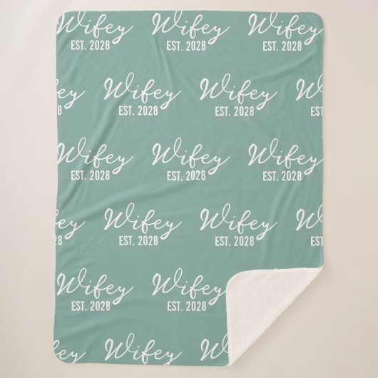 Aangepaste Sage Sherpa-deken voor echtpaar cadeau Sherpa Deken (Voorkant)