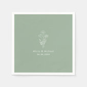 Aangepaste Sage Wedding Napkins: Aangepaste ontwer Servet (Voorkant)