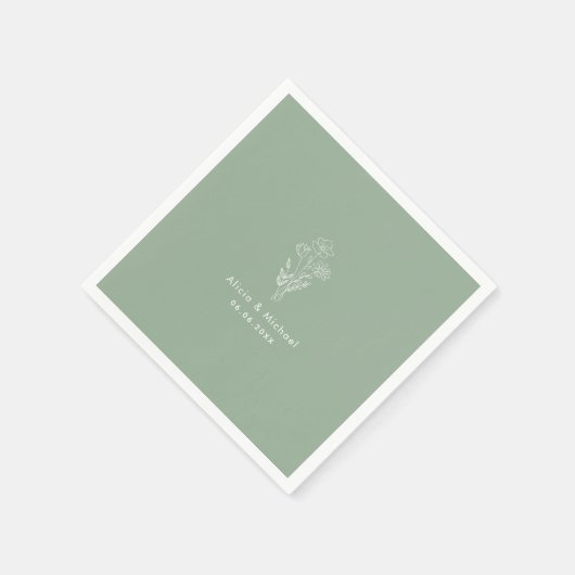 Aangepaste Sage Wedding Napkins: Aangepaste ontwer Servet (Hoek)