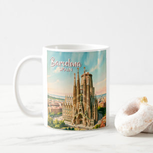 Aangepaste Sagrada Familia Barcelona Reis Watercol Koffiemok