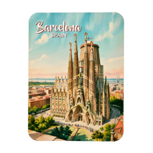 Aangepaste Sagrada Familia Barcelona Reis Watercol Magneet