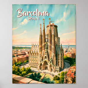 Aangepaste Sagrada Familia Barcelona Reis Watercol Poster