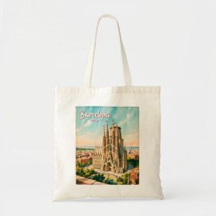 Aangepaste Sagrada Familia Barcelona Reis Watercol Tote Bag