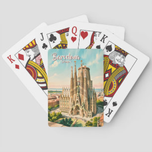Aangepaste Sagrada Familia Barcelona Reis Waterver Pokerkaarten