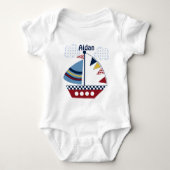 Aangepaste "Sail Away/Nautical/Boat/baby" Romper (Voorkant)