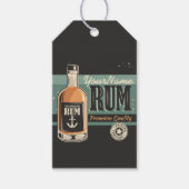 Aangepaste Sailor Rum Liquor Bottle Retro-teken Cadeaulabel (Voorkant)