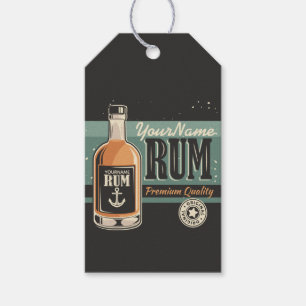 Aangepaste Sailor Rum Liquor Bottle Retro-teken Cadeaulabel