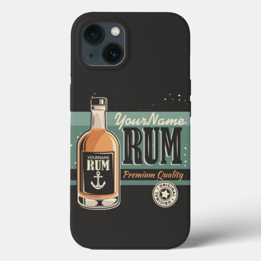Aangepaste Sailor Rum Liquor Bottle Retro-teken Case-Mate iPhone Case (Achterkant)