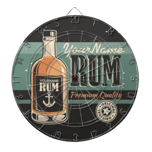 Aangepaste Sailor Rum Liquor Bottle Retro-teken Dartbord (Voorkant)