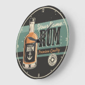 Aangepaste Sailor Rum Liquor Bottle Retro-teken Grote Klok (Hoek)