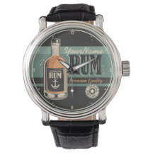 Aangepaste Sailor Rum Liquor Bottle Retro-teken