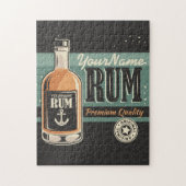 Aangepaste Sailor Rum Liquor Bottle Retro-teken Legpuzzel (Verticaal)
