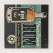 Aangepaste Sailor Rum Liquor Bottle Retro-teken Legpuzzel (Horizontaal)