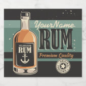 Aangepaste Sailor Rum Liquor Bottle Retro-teken Likeurfles Etiket (Enkel label)