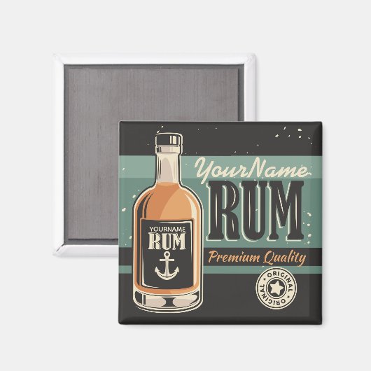Aangepaste Sailor Rum Liquor Bottle Retro-teken Magneet (Voorkant / Achterkant)