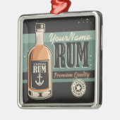 Aangepaste Sailor Rum Liquor Bottle Retro-teken Metalen Ornament (Links)