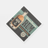 Aangepaste Sailor Rum Liquor Bottle Retro-teken Servet (Hoek)