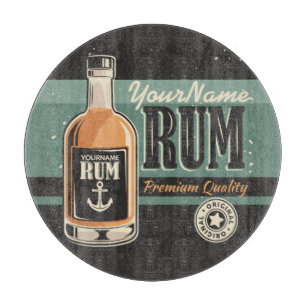 Aangepaste Sailor Rum Liquor Bottle Retro-teken  Snijplank