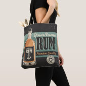 Aangepaste Sailor Rum Liquor Bottle Retro-teken Tote Bag (Dichtbij)