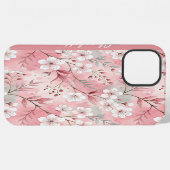 Aangepaste Sakura bloem patroon roze iPhone Hoesje (Achterkant horizontaal)