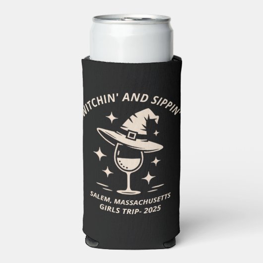 Aangepaste Salem Halloween Festival Shirt 2025 Seltzer Blikjeskoeler (Seltzer Voorkant)