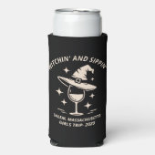 Aangepaste Salem Halloween Festival Shirt 2025 Seltzer Blikjeskoeler (Seltzer Voorkant)