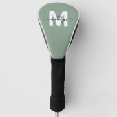 Aangepaste saliegroene initiële naammonogram golfheadcover (Voorkant)