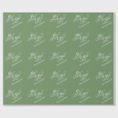 Aangepaste saliegroene Mijnheer en Mevrouw Cadeaupapier (Vlak)