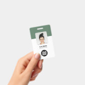 Aangepaste saliegroene moderne ID QR-badge voor we Badge (Handheld)