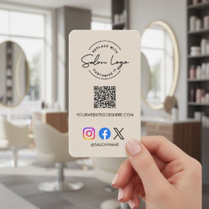 Aangepaste Salon Logo QR Code Sociaal Media Market Visitekaartje