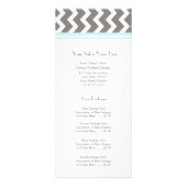 Aangepaste Salon Rack Cards Aqua Gray Chevron Reclamekaart (Voorkant)