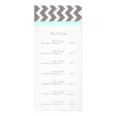 Aangepaste Salon Rack Cards Aqua Gray Chevron Reclamekaart (Achterkant)
