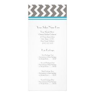 Aangepaste Salon Rack Cards Blauwgroen Gray Chevro Reclamekaart
