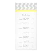 Aangepaste Salon Rack Cards Geel Gray Chevron Reclamekaart (Achterkant)