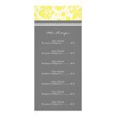 Aangepaste Salon Rack Cards Geel Grijze Damask Reclamekaart (Achterkant)