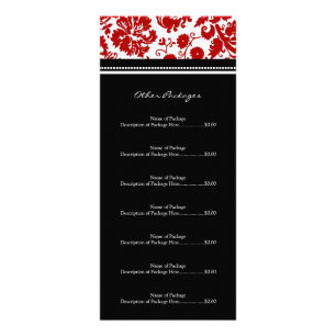 Aangepaste Salon Rack Cards Red Black Damask Reclamekaart