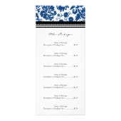 Aangepaste Salon Rack-kaarten Blauw zwart Damasje Reclamekaart (Achterkant)