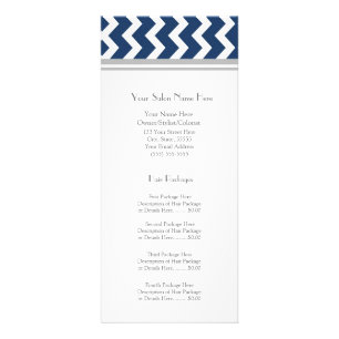 Aangepaste Salon Rack-kaarten Blauwe Gray Chevron Reclamekaart