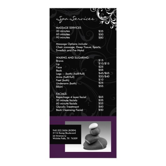 Aangepaste Salon-rackkaart Reclamekaart (Achterkant)