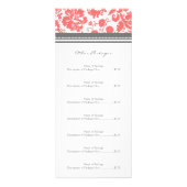 Aangepaste Salon-rackkaarten Koral Grey Damask Reclamekaart (Achterkant)