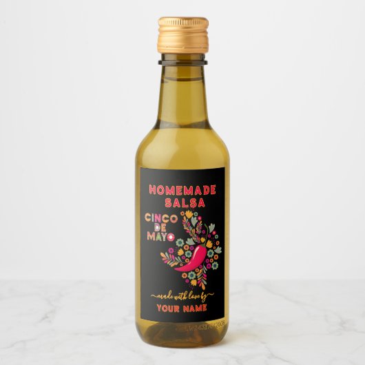 Aangepaste Salsa Labels voor Thuisgemaakte Salsa Wijn Etiket (Voorkant)