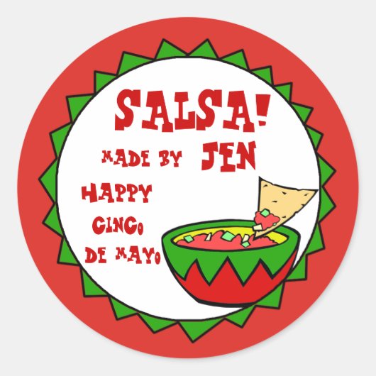 Aangepaste Salsa Labels voor Zelfgemaakte Salsa (Voorkant)